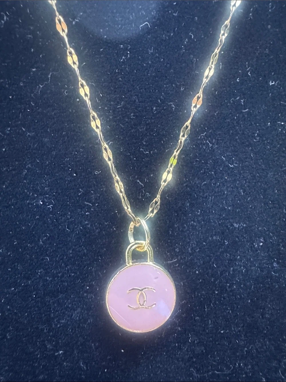 Necklace  Gold-Tone Necklace with Medal Pendant